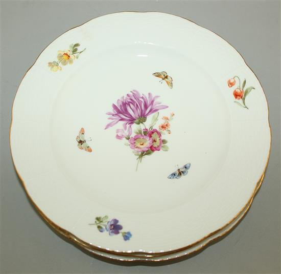 Eight Berlin porcelain plates, late 19th/early 20th century, 24.5cm and 21cm